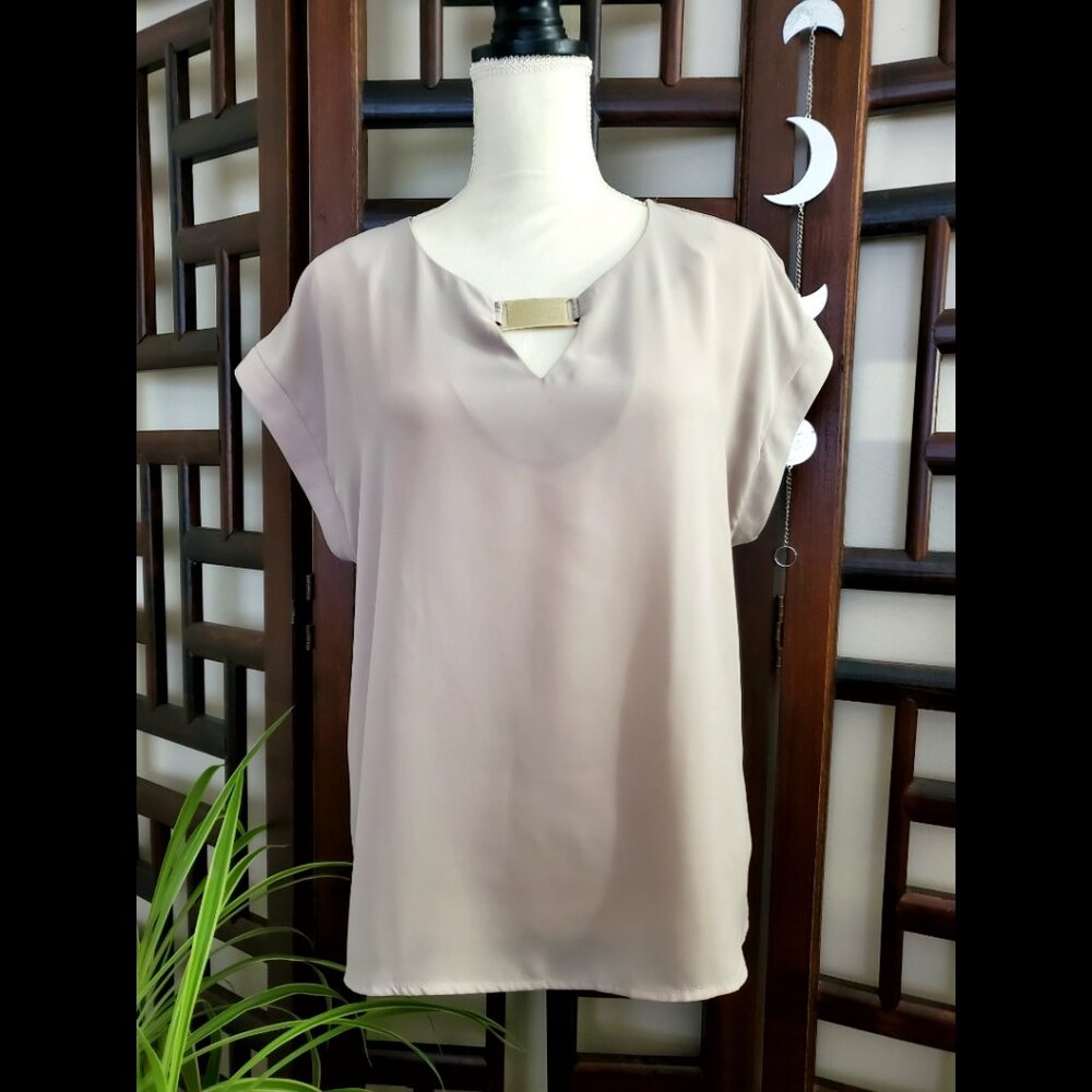 Tacera Women's Tan Blouse (Size S)